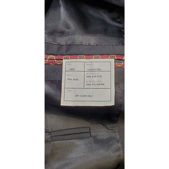 J Crew Mens 38R Blazer Sport Coat Black Half Lined Fabric Wool Made In Mexico Cl - Picture 9 of 10